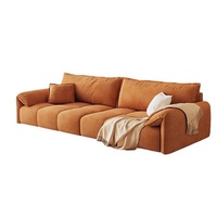 Muebles de Oficina y Sala de Estar al por Mayor, Diseño Simple y Elegante, Sofá Modular en Forma de L de Cuero Crema Moderno, Cómodo, con Tapicería de Tela