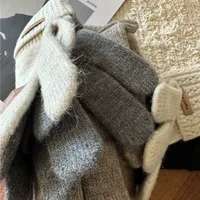 Gants tricotés d'hiver de haute qualité pour femmes, à doigts manquants, pour usage quotidien en extérieur, compatibles écran tactile, coupe-vent et chauds, vente en gros