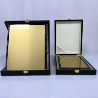 Plaques de certification en bois personnalisées avec plaque métallique rectangulaire or, argent, bronze MH-NJ0728