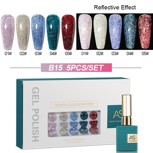 15ml Coreano Neón Flash UV Nail Gel Polish <span class=keywords><strong>Disco</strong></span> Glitter Soak Semipermanente Barniz Set con 5 colores para Nail Art - Product Image 3
