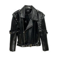 Blouson en cuir pour homme, style motard, tendance, coupe décontractée, court, type aviateur, vente en gros