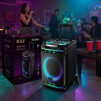 BAJ 40W 8" Enceinte chariot avec effet flamme, Anneau lumineux LED, TWS, USB, TF, FM, AUX, Rechargeable, Nouveau pour AC SCHNITZER X6 E71 SUV -BA-S801