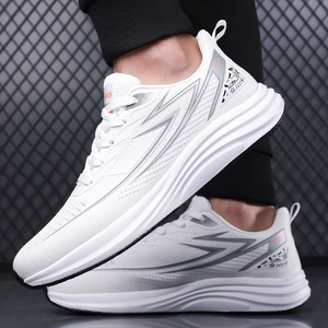 Men Mesh Running Shoes Summer Lightweight Breathable <b>EVA</b> Midsole Rubber Outsole Soft Shock Absorption Sport Casual - Product Image 2