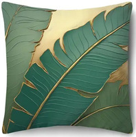 Taie d'oreiller à motif de feuilles de style moderne et housse de coussin de chambre à coucher pour hôtel, maison, salon, canapé