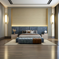 Ensemble de meubles de chambre à coucher d'hôtel 5 étoiles modernes, simple, lits jumeaux, Queen et King, style panneau de bois pour appartement et salon