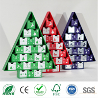 Luxe herbruikbare ecovriendelijke 24-vakjes kerst blind box adventskalender kleine speelgoed prijs trekking stevige doos gerecycled