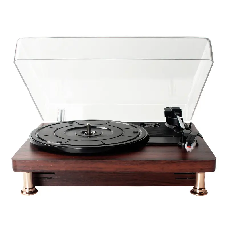 Gramophone Vintage en bois et vinyle LP Antique, Portable, avec plateau tournant, Cassette, DJ, lecteur d'enregistrement avec haut-parleur BT, 3 vitesses, 2 pouces