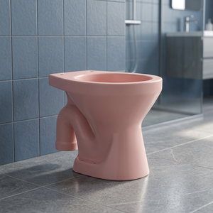 WC de style européen moderne en céramique Vitrosa noire, à poser au sol, avec siphon en S, sans bride, design élégant - Product Image 2