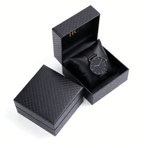 กล่องนาฬิกาดีไซน์ใหม่สุดหรู กล่องของขวัญเครื่องประดับหนัง PU แบบฝาพับแข็งแรง พร้อมหมอนหนังสำหรับนาฬิกา  ลายนูนโลโก้ตามสั่ง ราคาโรงงาน - Product Image 6