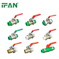 Vanne à boisseau sphérique PPR à prix d'usine IFAN, vanne PPR en polypropylène thermofusible 20mm 25mm 32mm