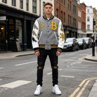 Blouson d'hiver pour homme, style streetwear américain, col montant, broderies personnalisées, design OEM et ODM, veste de baseball