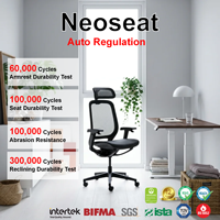 Chaise de bureau exécutive ergonomique en mesh GTChair Premium, accoudoirs 4D, appuie-tête 3D auto-adaptatif, inclinaison automatique, pour bureau à domicile, certifiée BIFMA