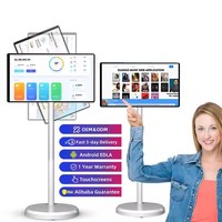Layar Pintar Interaktif Nirkabel dan Dapat Diputar 21,5 Inci, Layar Portabel Incell, Monitor TV Pintar yang Dapat Dipindahkan dengan Kaki
