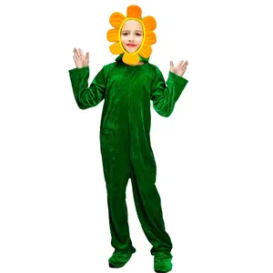 Combinaison unisexe tournesol pour enfants Costume de cosplay pour les fêtes d'Halloween et de Noël Costume de mascotte taille XL pour adultes en peluche