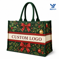 Sac en toile 3D Jingle Bell, motif étoile dorée de Noël, sac fourre-tout festif réutilisable pour la saison de Noël, vente en gros
