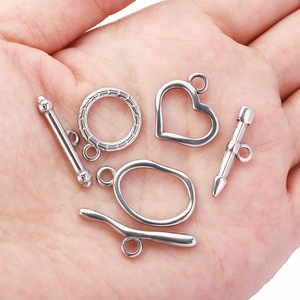 Connecteurs de bijoux en acier inoxydable plaqué or 18 carats, fermoirs OT de formes variées pour bracelets et colliers, accessoires de bijouterie DIY H1201 - Product Image 3