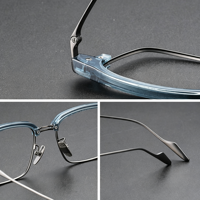 Lunettes de vue rétro haut de gamme en acétate et titane, style sourcil, pour hommes, montures optiques pour myopie sur ordonnance