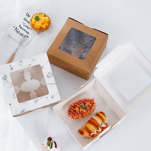Caja portacupcakes desechable a <span class=keywords><strong>precio</strong></span> de fábrica, contenedor de papel para muffins con ventana transparente, para suministro de cafeterías y tiendas de postres - Product Image 5