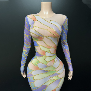 Novance Y3587 Prodotti di Tendenza, <span class=keywords><strong>Abiti</strong></span> da Sera Eleganti con Strass Dorati Scintillanti di Alta Qualità, Vestiti Eleganti <span class=keywords><strong>per</strong></span> Invitati <span class=keywords><strong>a</strong></span> Matrimoni - Product Image 4