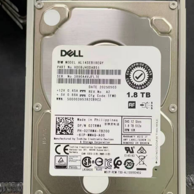 Dell 1.8TB SAS 10K 12Gb 2.5inch Server Hard Disk for R760 R750 R760XS