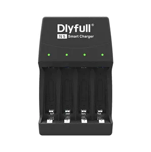 Dlyfull N5 4 slots Wall Plug NiMH Alkaline AA AAA Battery Charger For 1.5v Alkaline Dry Cell LR03 LR6 and Ni-MH AA AAA batteries