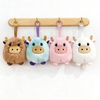 Porte-clés en peluche vache des Highlands marron Kawaii, pendentif de sac, jouet en peluche super mignon, poupée en peluche, peluches vache des Highlands, porte-clés
