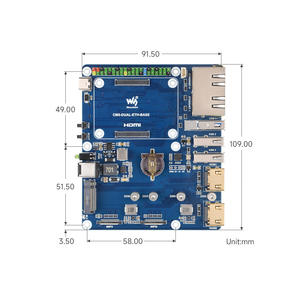 Ahududu Pi için Gigabit / 2.5G çift Ethernet taban kartı CM5 çift RJ45 Ethernet portları çift 4K ekran çıkışlarını destekler - Product Image 6