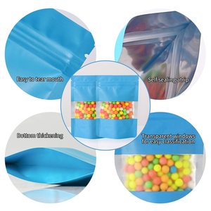 Tùy chỉnh đầy màu sắc lá nhôm đứng lên Ziplock resealable vmpet/PE bao bì thực phẩm Túi cửa sổ in thiết kế cho Thạch - Product Image 4