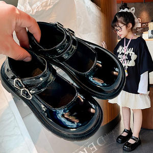 Zapatos de Vestir para Niñas 2025 - Zapatos de Cuero Negro Estilo Princesa a la Moda para Primavera y Otoño con Velcro para Niñas Medianas y Grandes - Product Image 4