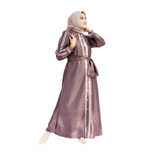 Abaya robe musulmane femme élégante tenue Ramadhan occasion formelle Idul Fitri indonésie tissu matériaux - Product Image 3