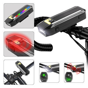 Nueva Luz Delantera Inteligente para Bicicleta con Sensor de Luz Nocturna, Control Remoto, Bocina, Batería Integrada y Carga USB - Product Image 1