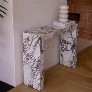 Newstar Luxury Home Furniture Calacatta Viola <strong>Console</strong> <strong>Table</strong> Marble Honed White <strong>Long</strong> Livingroom <strong>Console</strong> <strong>Tables</strong> - Product Image 3