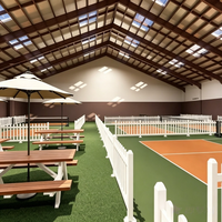 Salle de pickleball intérieure avec structure en acier, résistance au vent de 160 km/h, certifiée AISC, galvanisée, antirouille, fabriquée en usine
