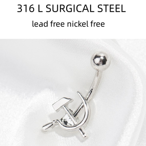 Gaby Chất Lượng Cao 316 L Phẫu Thuật Thép Thêm Quyến Rũ Vòng Bụng Lớn Bảng Chữ Cái Phụ Nữ Thời Trang Thép Không Gỉ Bụng Nút Nhẫn - Product Image 2