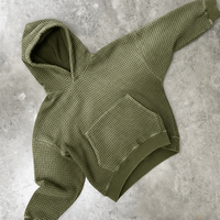 Sweat-shirt thermique unisexe surdimensionné à épaules tombantes, en tricot délavé style vintage, pour homme
