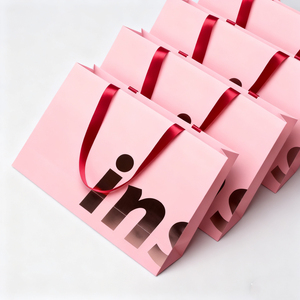 Tùy Chỉnh Sang Trọng Màu Nâu Bán Lẻ Màu In Quần Áo Mua Sắm Quà Tặng Đồ Trang Sức Bao Bì Kraft Màu Đen Màu Hồng Túi Giấy Với Logo - Product Image 2