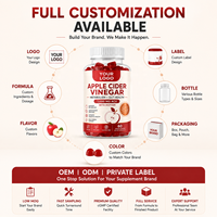 Gummies au vinaigre de cidre de pomme 1000mg avec la mère, fibres prébiotiques, cannelle et chrome – Complément végétalien OEM ODM Marque Privée