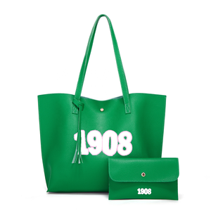 Custom <strong>Purse</strong> Print Logo Large Green Tote Bag Set <strong>Soft</strong> Vegan <strong>Leather</strong> Hand Bag <strong>Purses</strong> Bags AKA <strong>Purses</strong> and Handbags for Women - Product Image 5