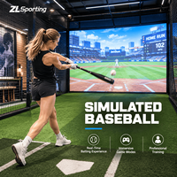 Simulateur de baseball basé sur les données, système d'entraînement et de divertissement au battement en salle avec capteur de caméra haute vitesse et jeu multijoueur