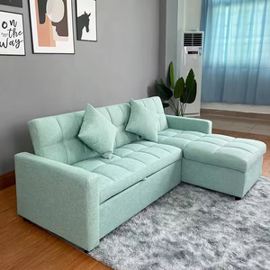 Nhà cung cấp ghế sofa góc chữ L đa năng, tích hợp giường ngủ, có ngăn kéo lưu trữ bằng vải, kiểu hiện đại. - Product Image 1