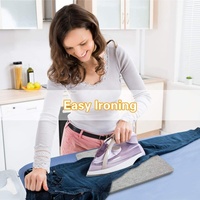 Tapis de pressage en laine portable 100% de Nouvelle-Zélande de 14x14 pouces pour le matelassage et le repassage avec coussin de repos en silicone et Magic Lint Bru