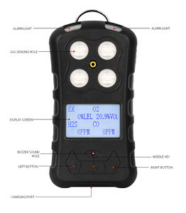 เครื่องตรวจจับก๊าซแบบพกพา DUOTESI 4-in-1, ระบบตรวจจับและแจ้งเตือน O2/CO/H2S/CH4 ความแม่นยำสูง, สำหรับเรือ/อุตสาหกรรม/ห้องปฏิบัติการ - Product Image 2