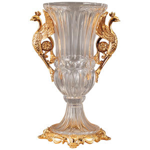 Vase en cristal de style européen, motif paon, décoration intérieure douce, style américain, haut de gamme, salon, couloir - Product Image 5
