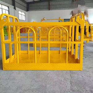 Cesta de acero roja para grúa, plataforma de trabajo en altura para construcción, capacidad de carga 300 kg - Product Image 3