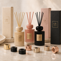 Bouteille diffuseur d'arômes 120 ml transparente, bâtonnets diffuseurs de parfum pour la maison, bouteille vide recyclable avec emballage cadeau