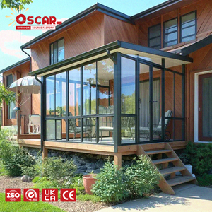 Véranda autoportante en panneaux de verre pour jardin, villa, cour arrière, préfabriquée européenne, quatre saisons, solaire, toute l'année - Product Image 1