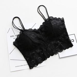 K470 Top Corto Sexy para Mujer, con Relleno en el Pecho, para Hacer Ejercicio, con Encaje, Estilo Bralette - Product Image 4