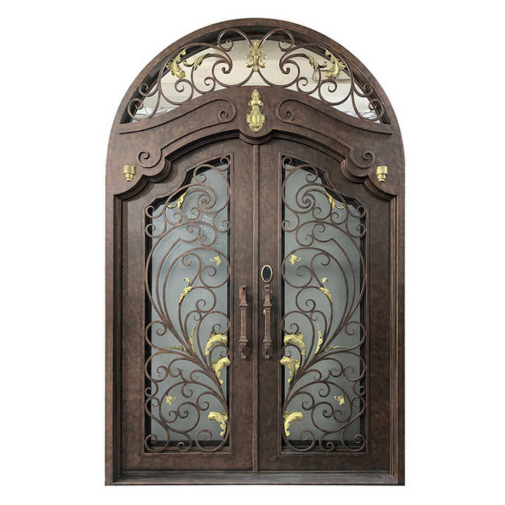 Custom Front Arch Entry Iron Doors Classica Villa Main Cast Entry Door ...