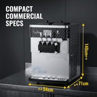 BLG 3-Outlet Automatische Desktop Melk Softijsmachine RVS Conditie Restaurant Foodtruck IJsmachine