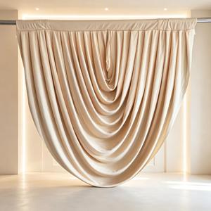 Toile de fond de mariage, rideau d'arche de scène, draperie plissée de plafond, draperie ondulée pour décoration de banquet de mariage - Product Image 3